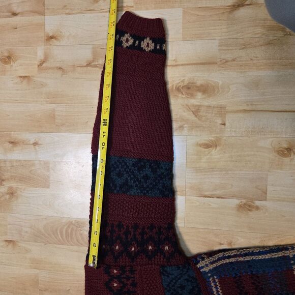 SKYR Womens 100% Wool Nordic Fair Isle Pullover Mock Neck Sweater Size Med - Picture 7 of 7